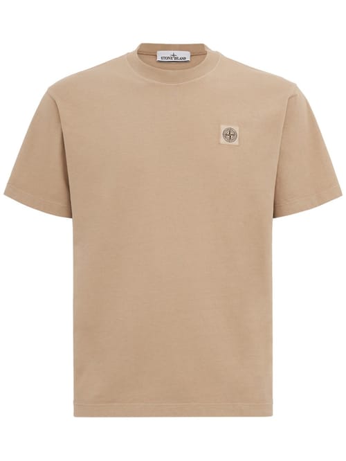 Stone Island: Cotton T-shirt with logo patch