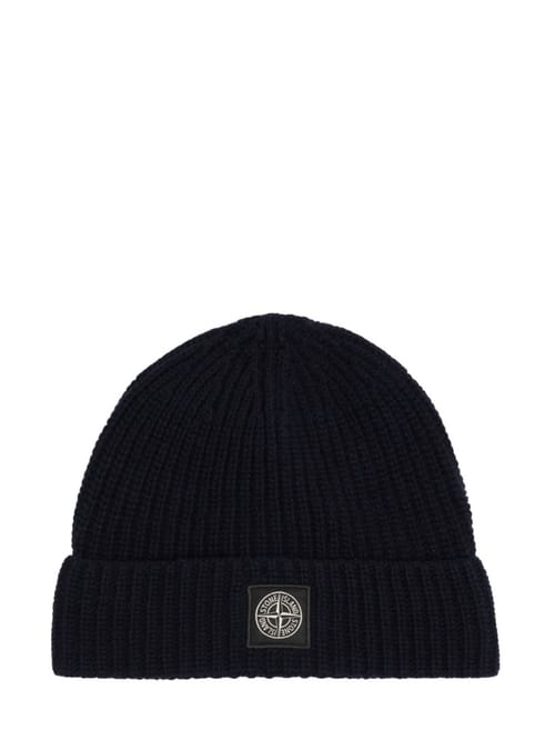 Stone Island: Ribbed knit beanie with cuff