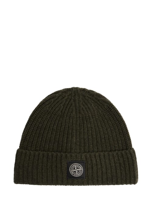 Stone Island: Ribbed knit beanie with cuff