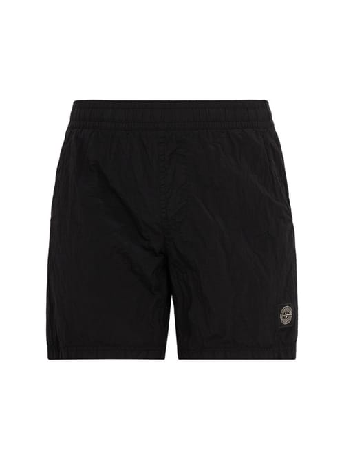 Stone Island: Nylon shorts with logo patch