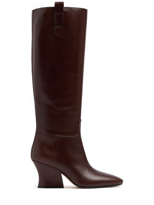 Jil Sander: Botas altas de piel de becerro