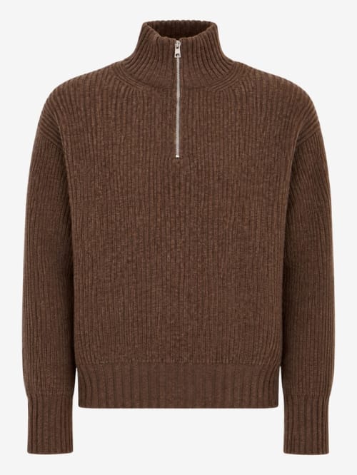 DIANA STUDIO: Merino blend knit polo w/ buttons