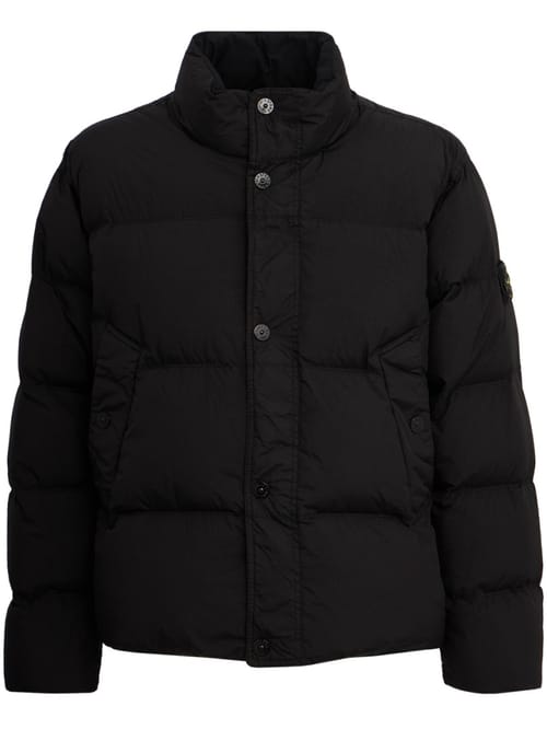 Stone Island: Quilted nylon down jacket with badge