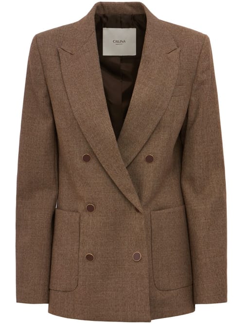 CRUNA: Blazer cruzado oversize con solapas de pico