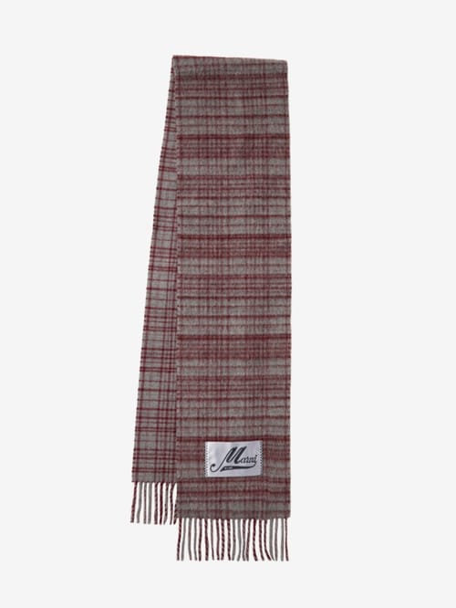 Marni: Écharpe à carreaux en laine et mohair