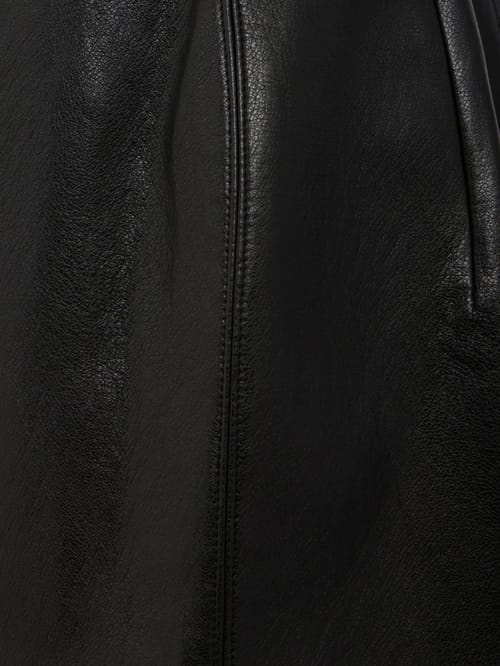 LA PISCINE: Baloon leather skirt