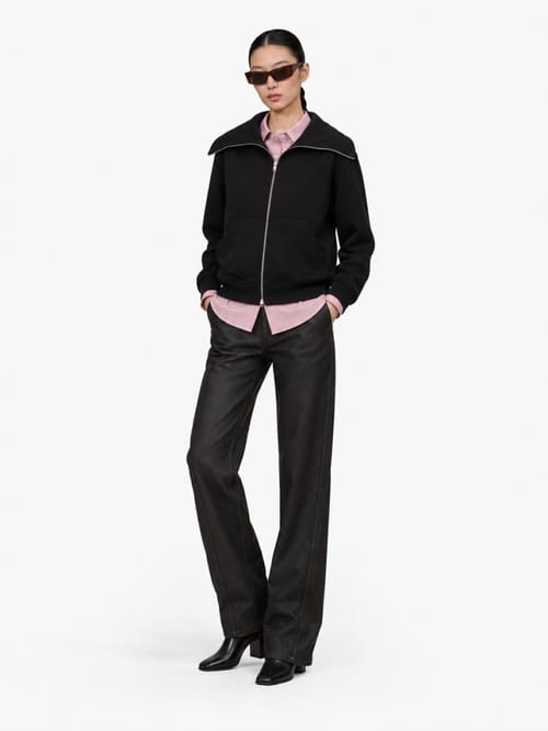 7 For All Mankind: Hoodie zippé à col montant