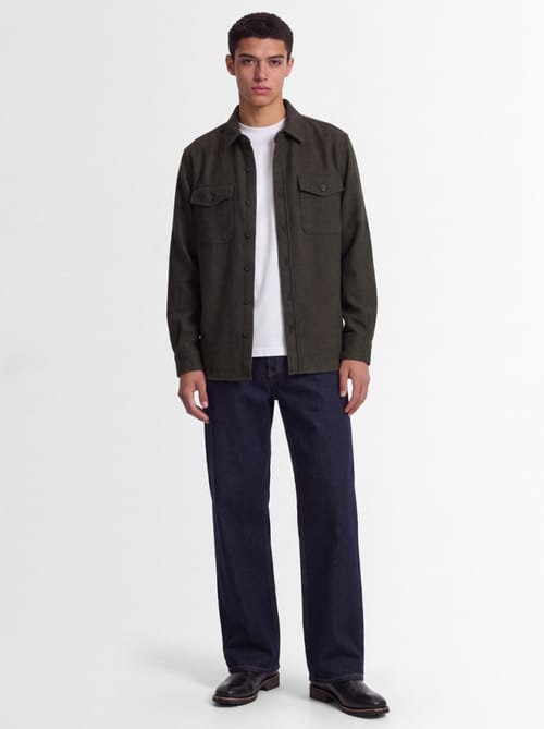 CRUNA: Wool-blend overshirt with patch pockets