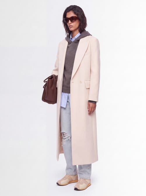 CRUNA: Oversized double-breasted long coat
