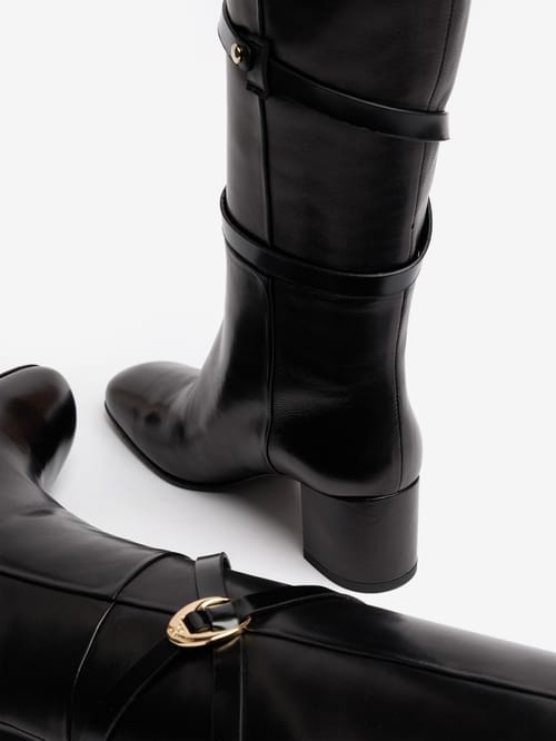 FABI: Bottes hautes en cuir à talon