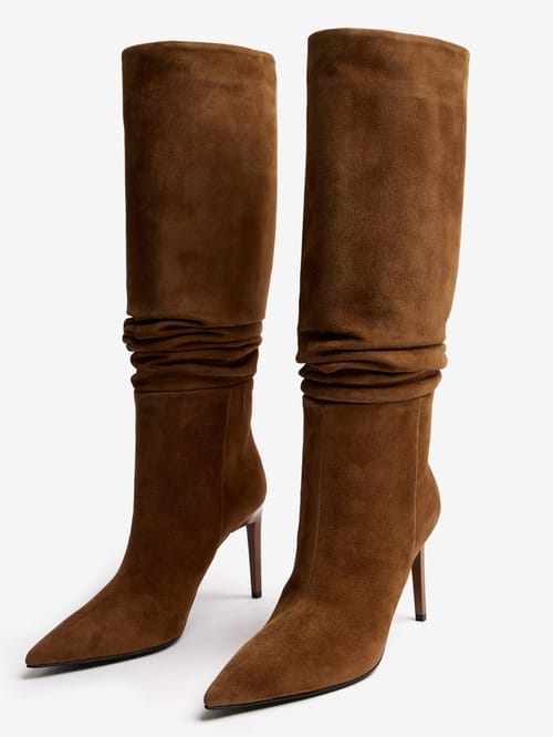 FABI: Bottes hautes daim à talon