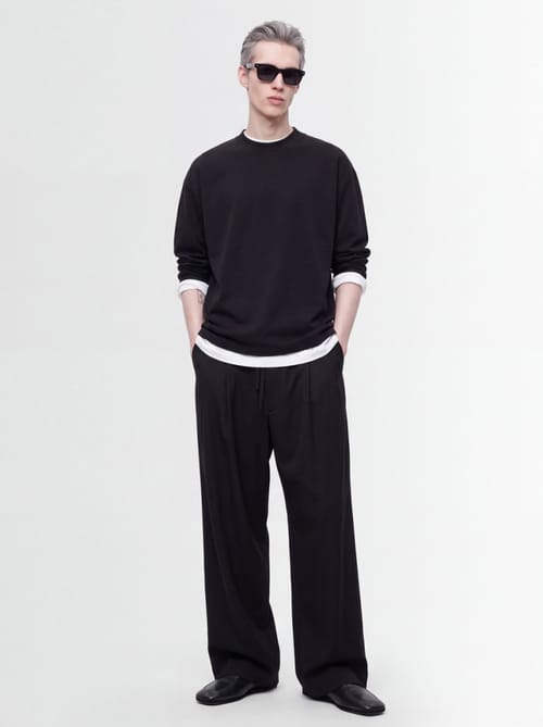 Jil Sander: T-shirt boxy manches longues col montant