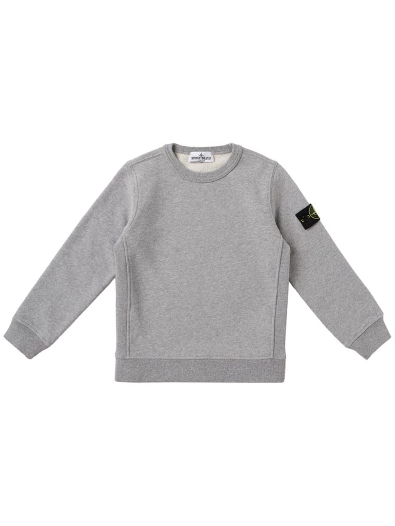 Stone Island Junior: Cotton sweatshirt with logo badge