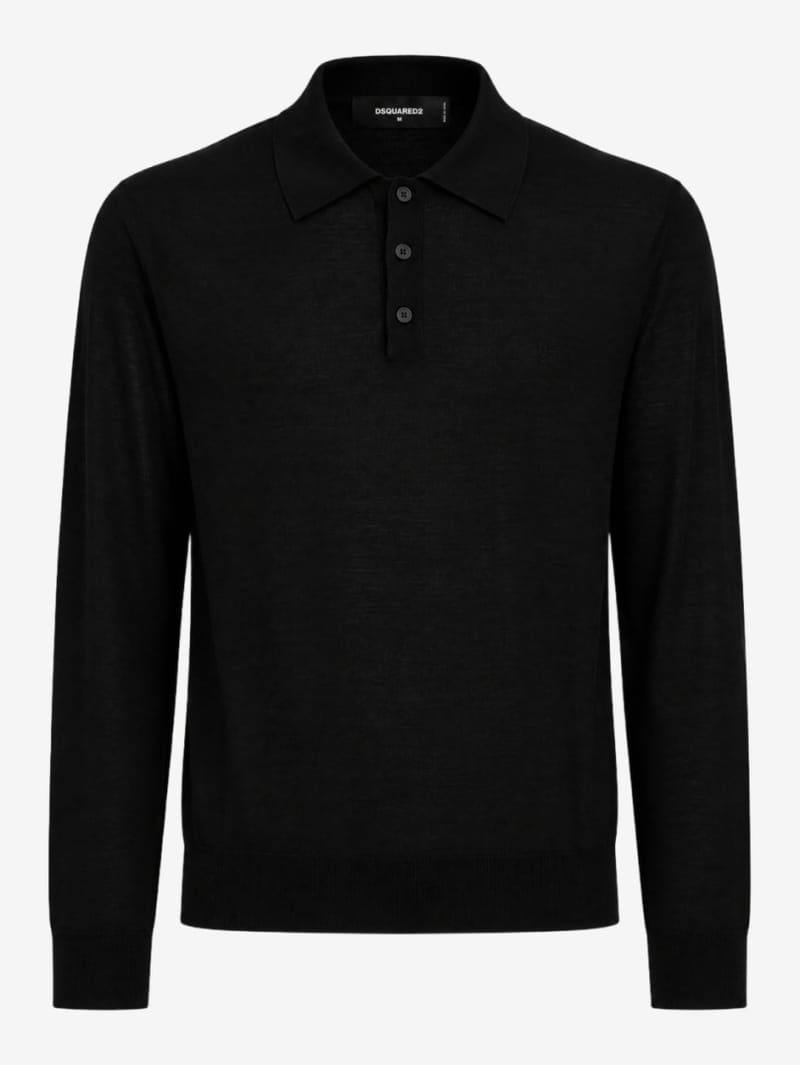 Dsquared2: D2 Upside Down Long Sleeves Polo