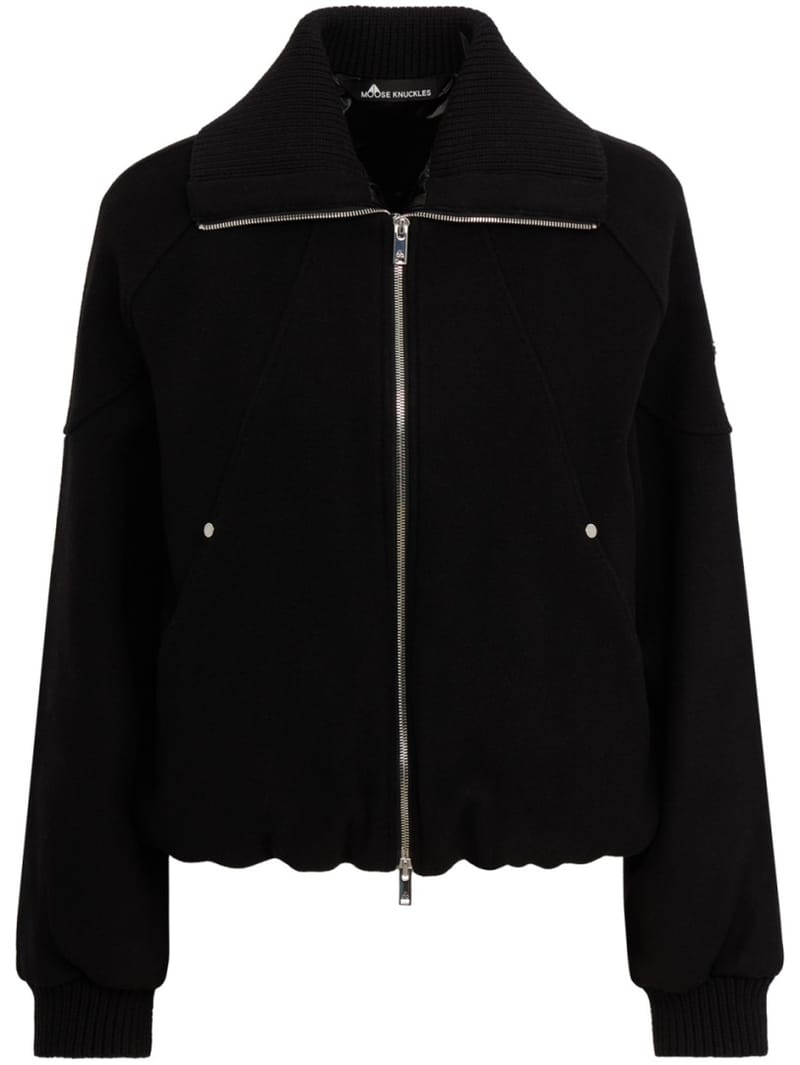 Moose Knuckles: Padded wool-blend bomber jacket
