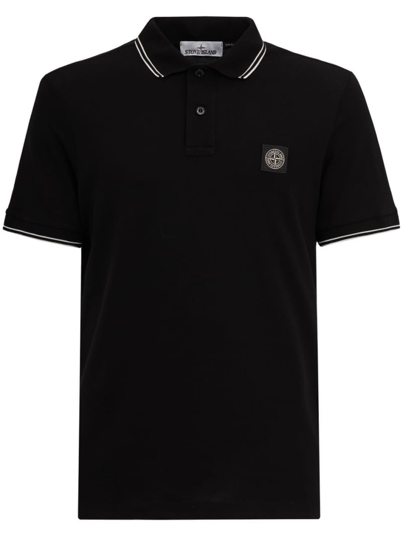 Stone Island: Polo in cotone con patch logo