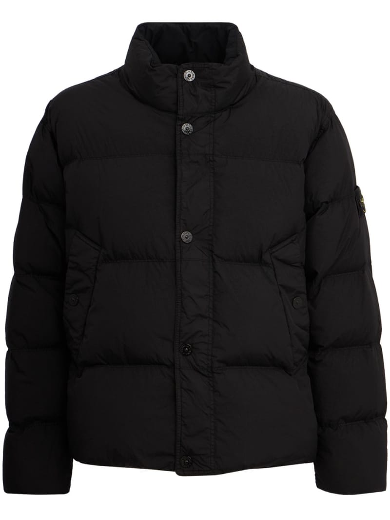 Stone Island: Quilted nylon down jacket with badge