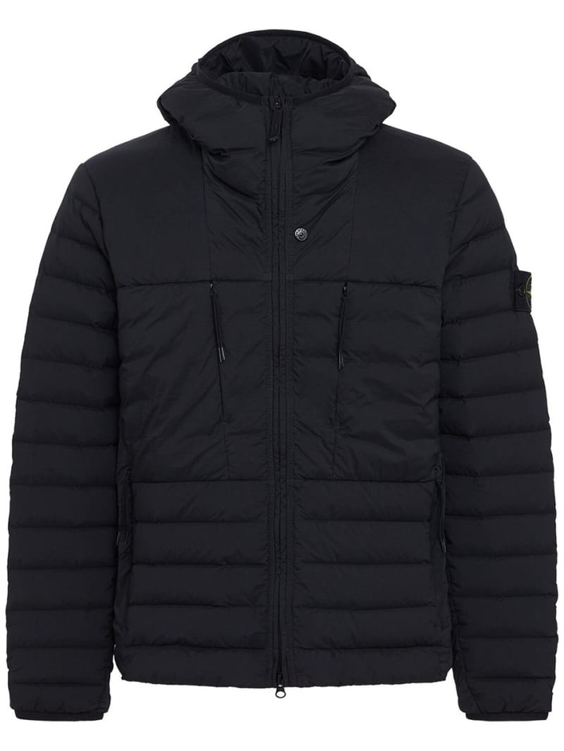Stone Island: Nylon hooded down jacket