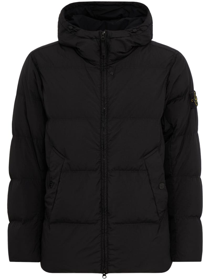 Stone Island: Hooded nylon down jacket