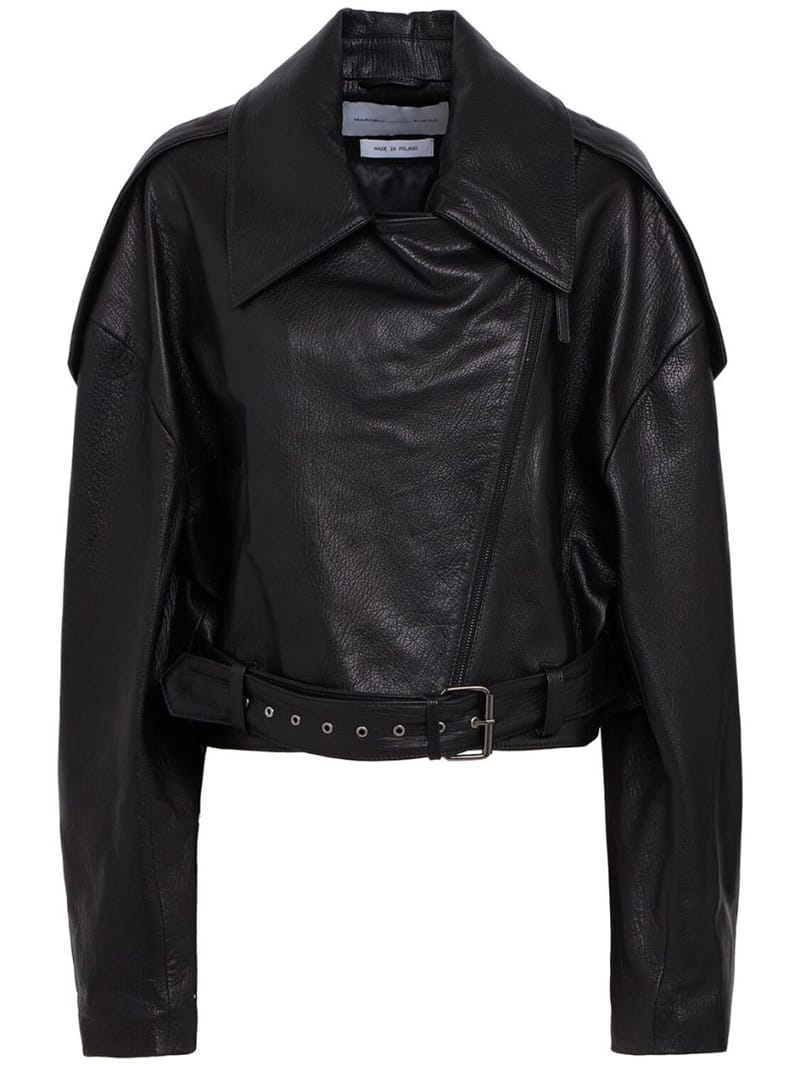 MARCELL PUSTUL: Lambskin leather biker jacket