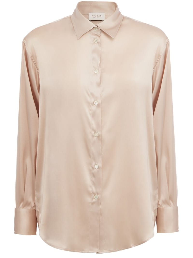 CRUNA: Chemise en satin de soie stretch