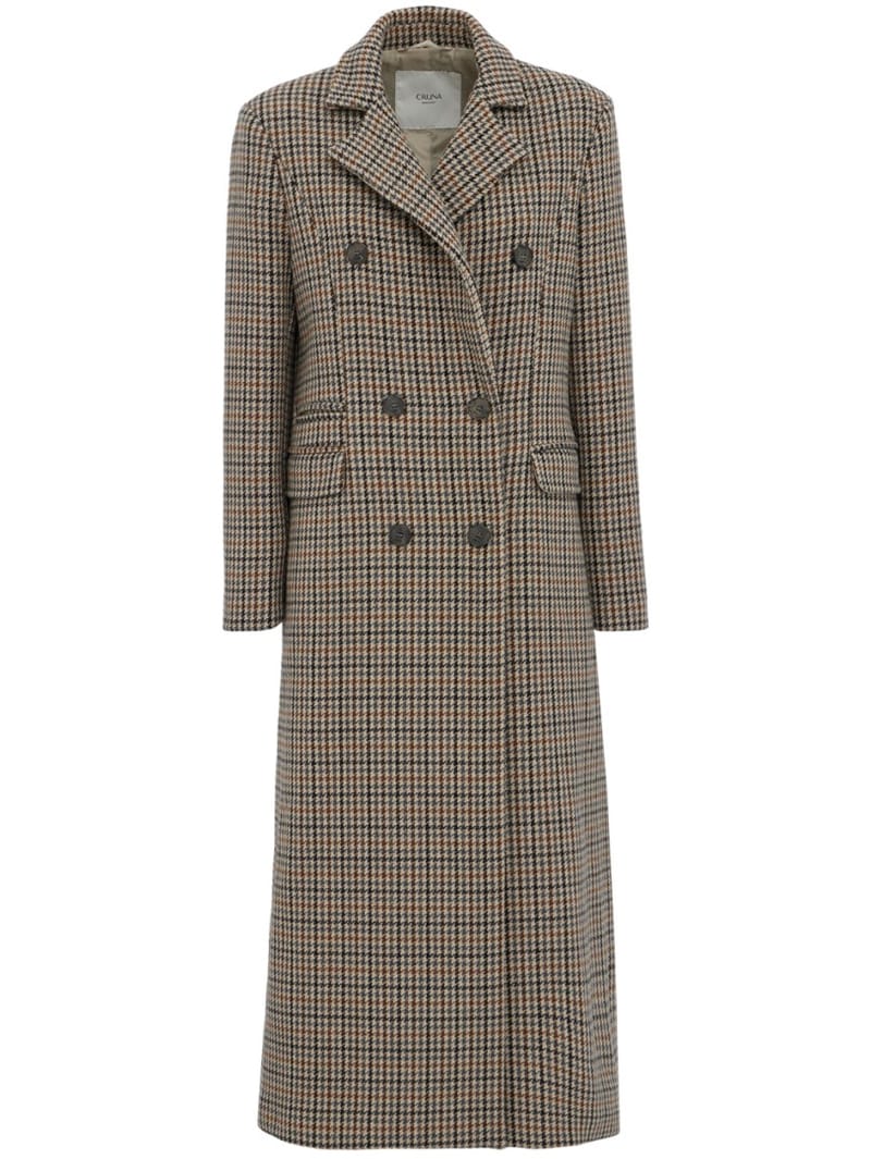 CRUNA: Slim Fit Double-Breasted Long Coat