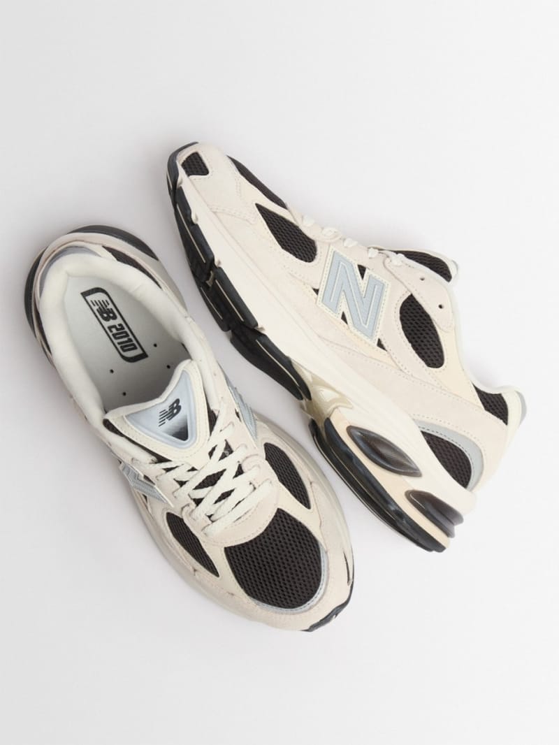 New Balance - Calfskin and mesh sneakers