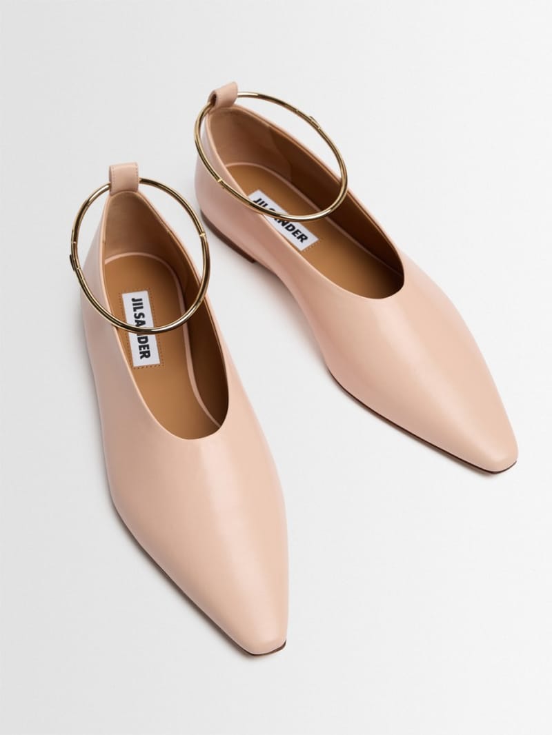 Jil Sander - Calfskin ballerinas with ankle ring