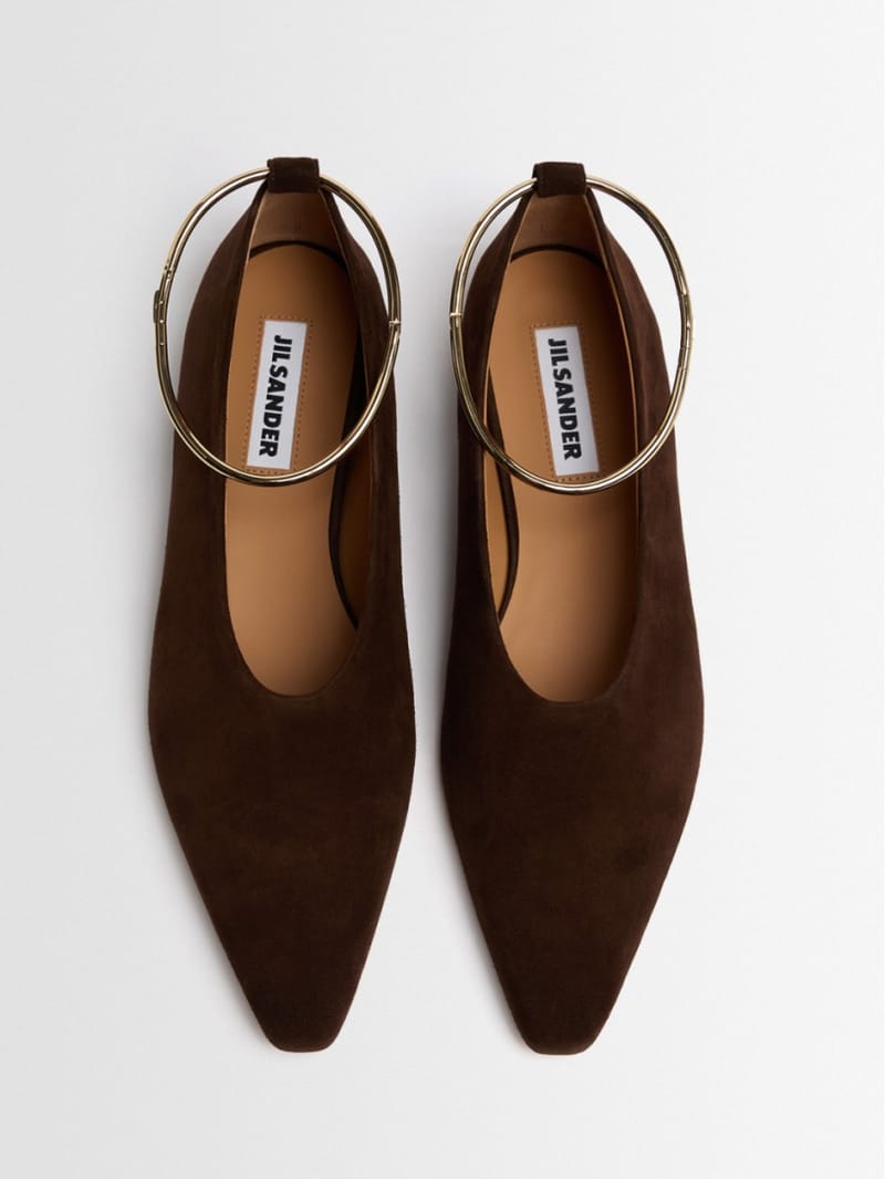 Jil Sander - Suede ballerinas with ring
