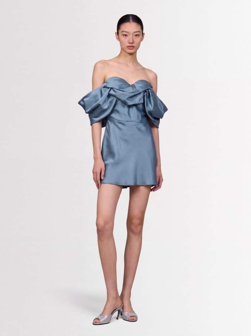 Giuseppe Di Morabito - Off Shoulder Silk Dress With Draped Bow