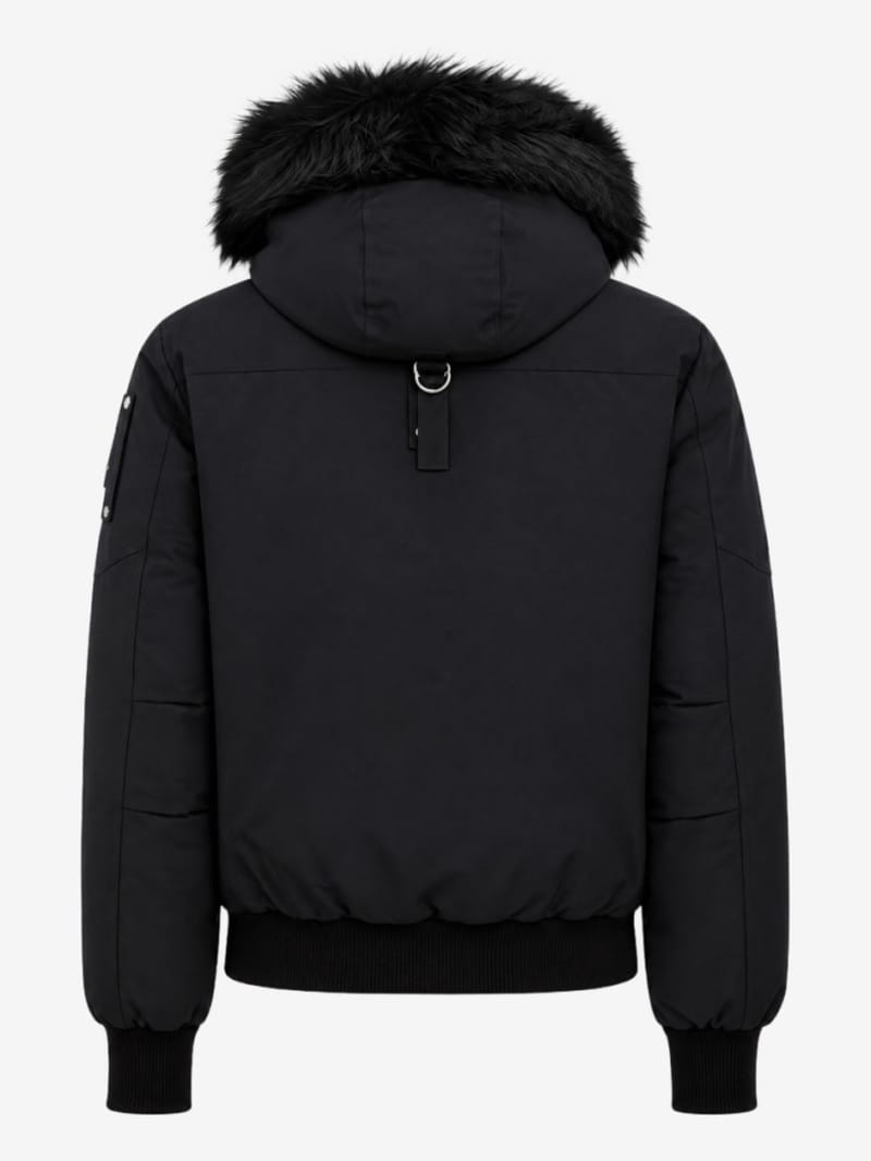 Moose Knuckles - Ballistic cotton down bomber w/ fur trim