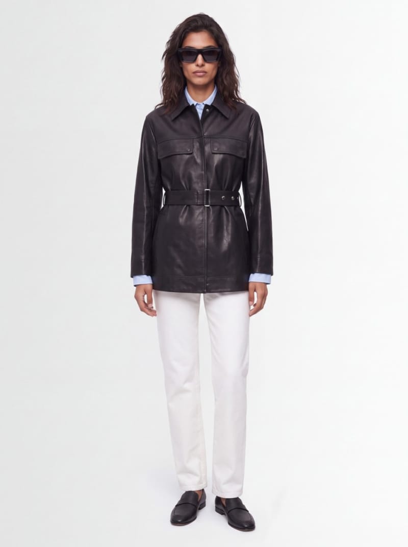 Moose Knuckles - Leather field jacket with belt