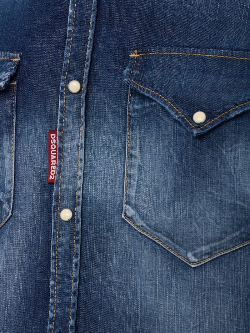 Dsquared2: Westernhemd aus elastischer Baumwolle