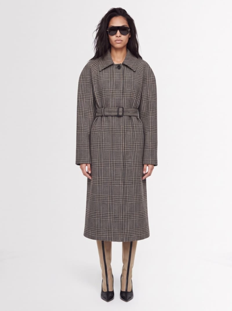 Stella McCartney - Belted checked wool coat