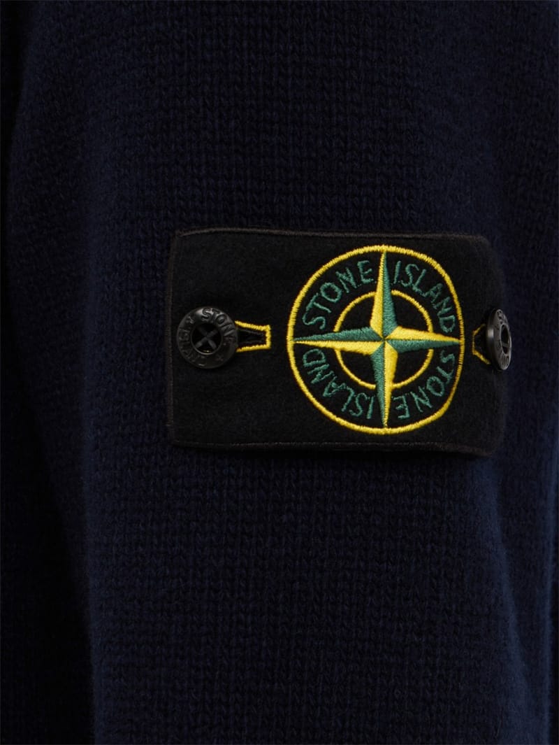 Stone Island: 罗纹立领针织开衫