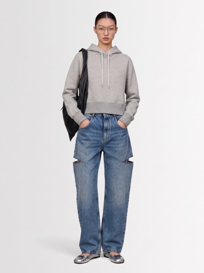Sacai - Cropped hooded sweatshirt