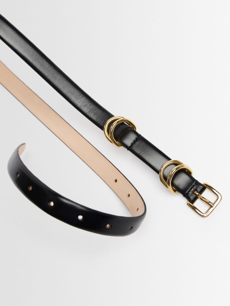 Déhanche - Calfskin belt with double rings