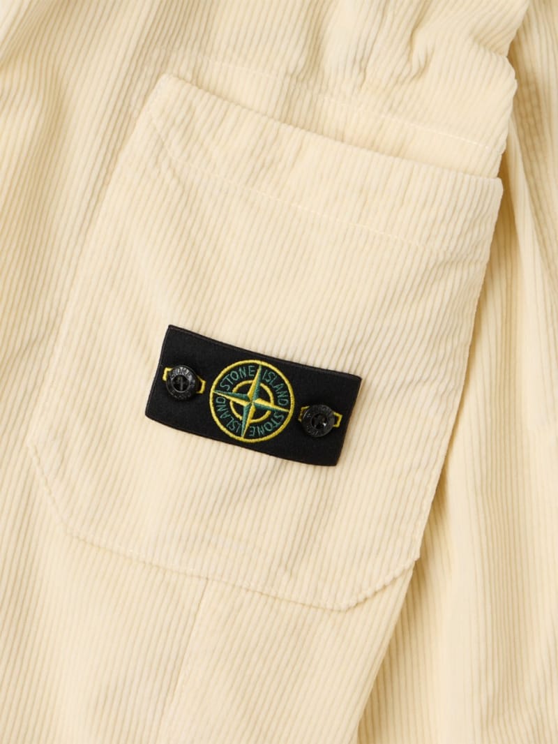 Stone Island Junior - Cotton corduroy tapered cargo pants
