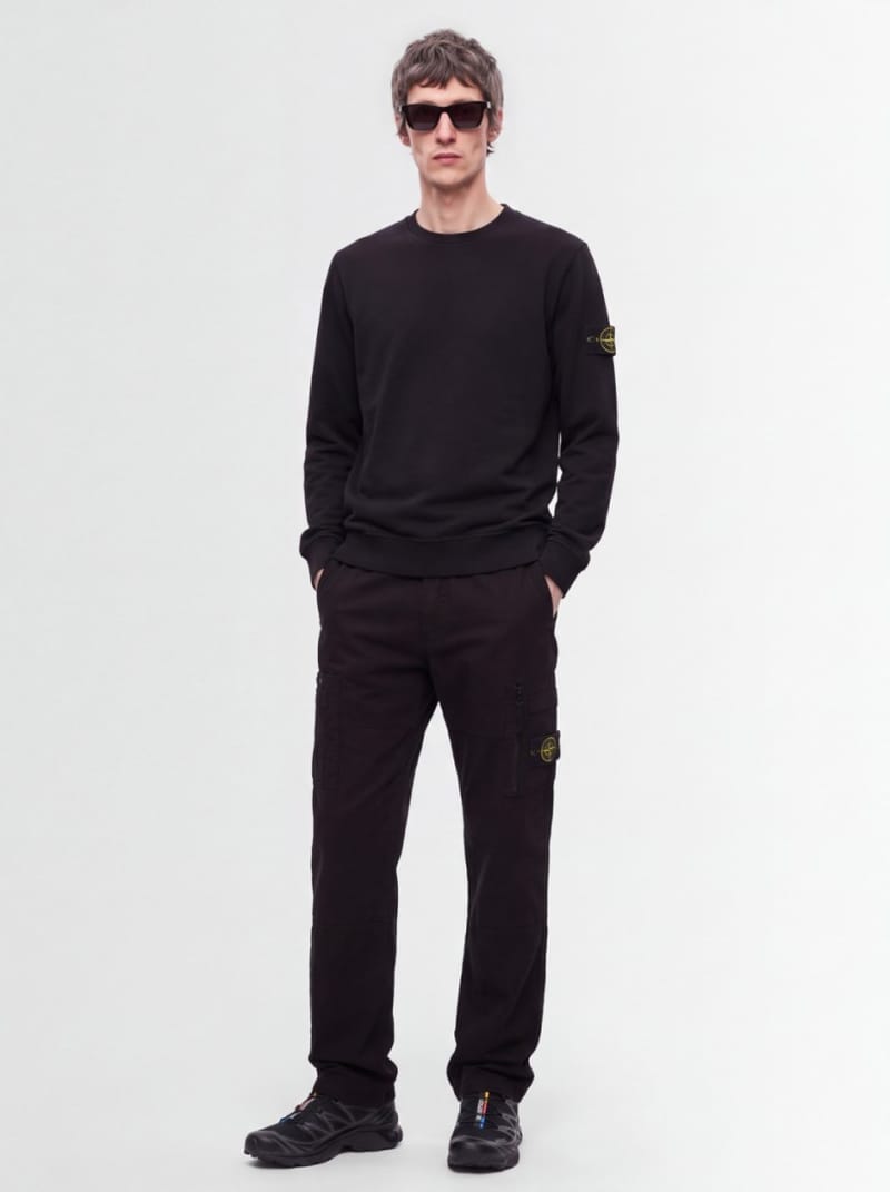 Stone Island - Cotton crewneck sweatshirt with badge