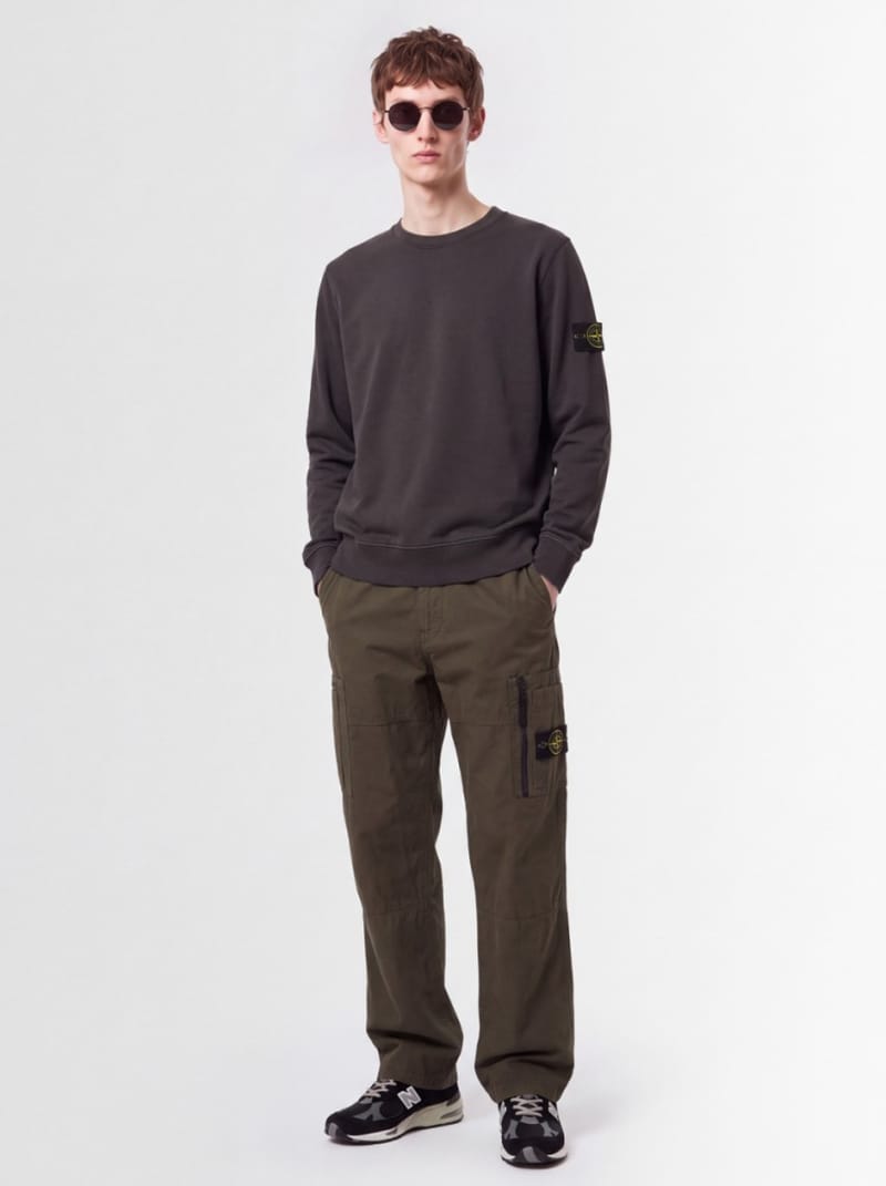 Stone Island - Cotton crewneck sweatshirt with badge