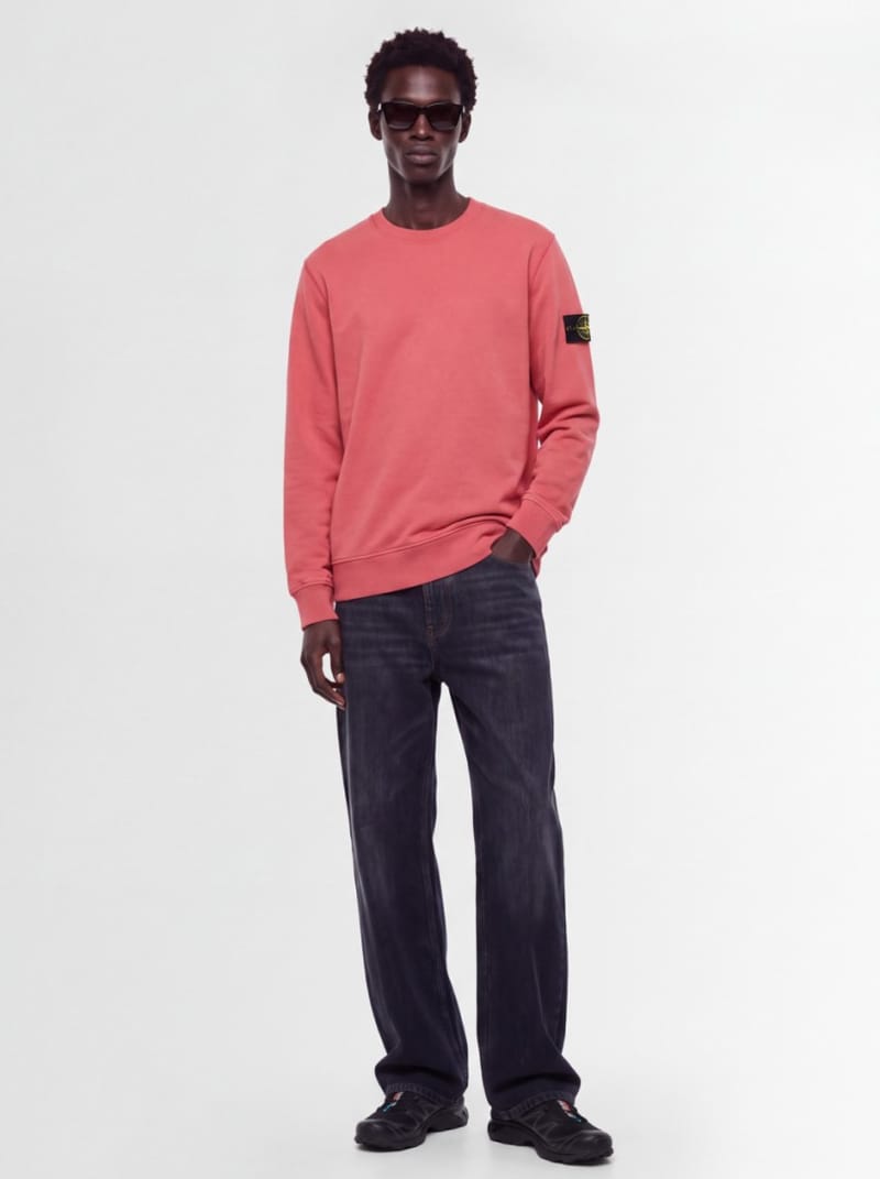 Stone Island - Cotton crewneck sweatshirt with badge