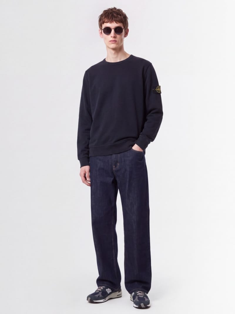 Stone Island - Cotton crewneck sweatshirt with badge