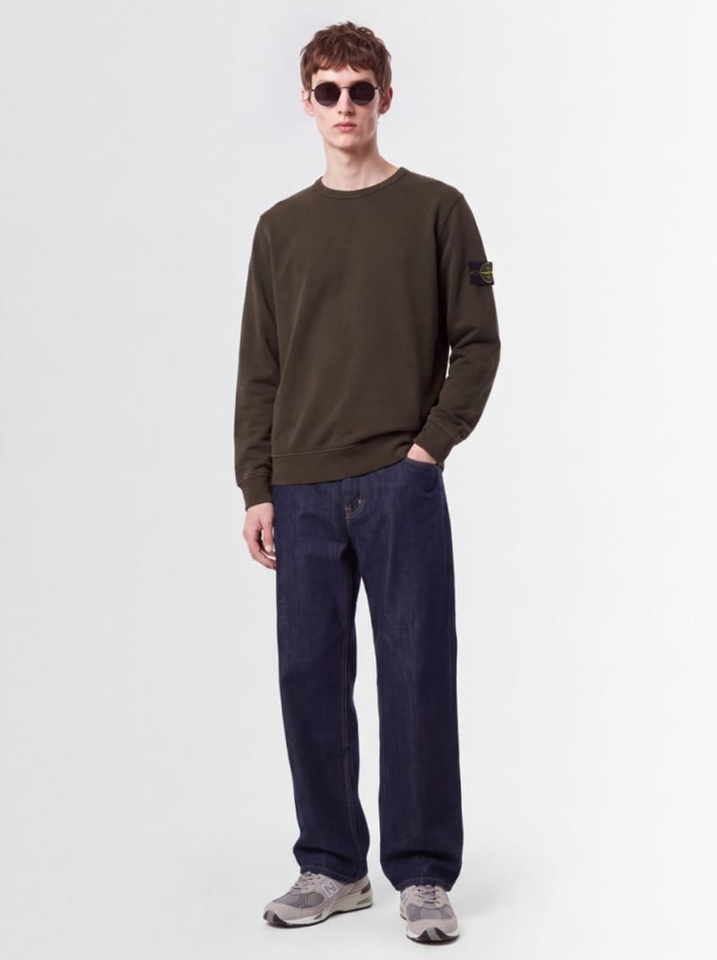 Stone Island - Cotton crewneck sweatshirt with badge