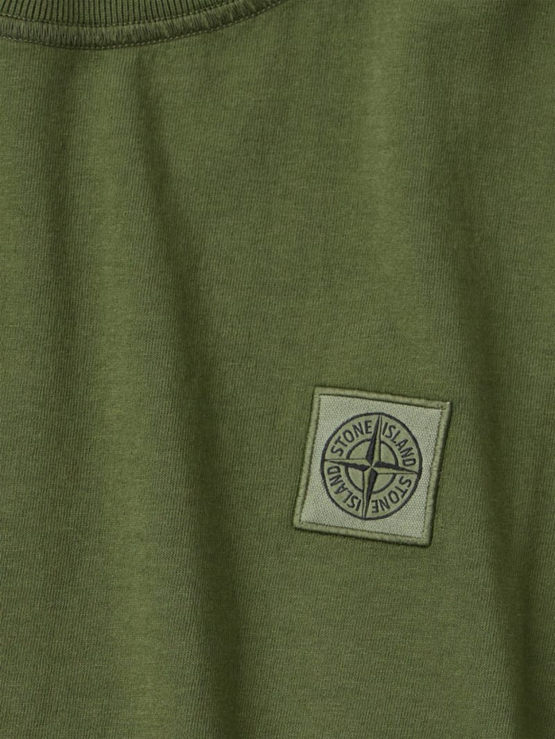 Stone Island Junior - Cotton jersey t-shirt with logo patch