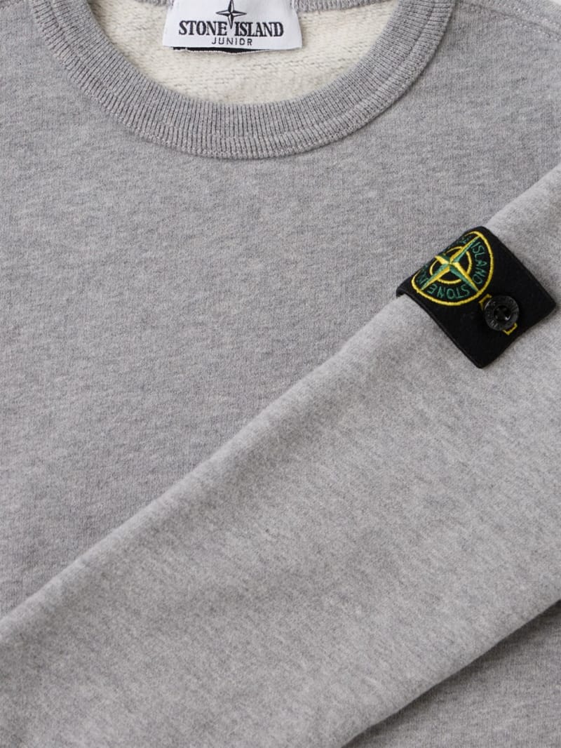 Stone Island Junior - Cotton sweatshirt with logo badge