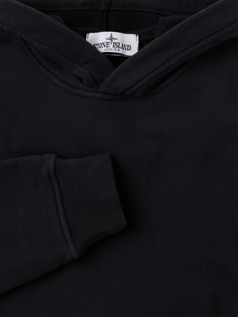 Stone Island Junior - Cotton hooded sweatshirt with badge