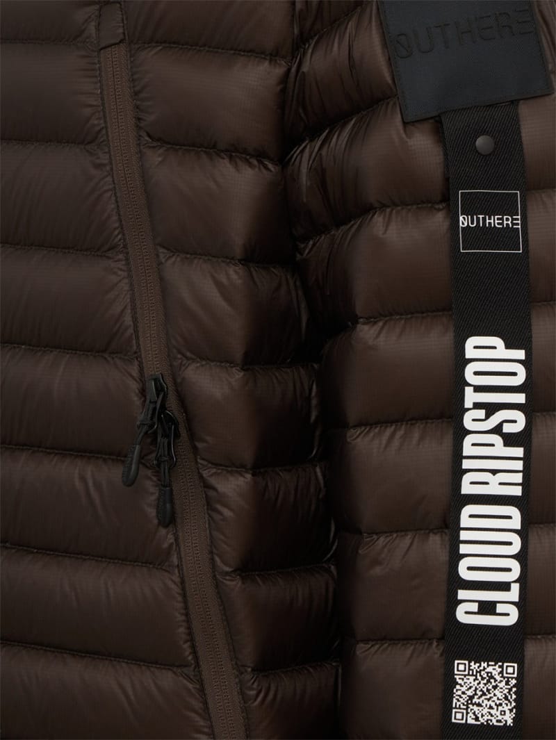 OUTHERE: Drift hooded nylon down jacket