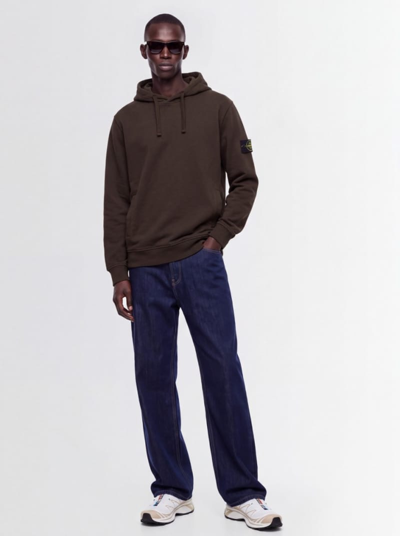 Stone Island - Cotton hoodie with logo badge