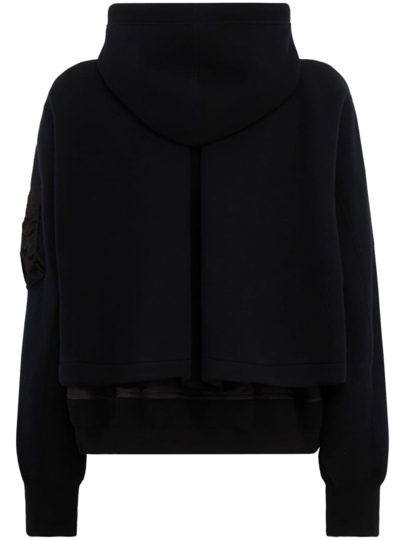 Sacai - Cropped nylon twill zip-up hoodie