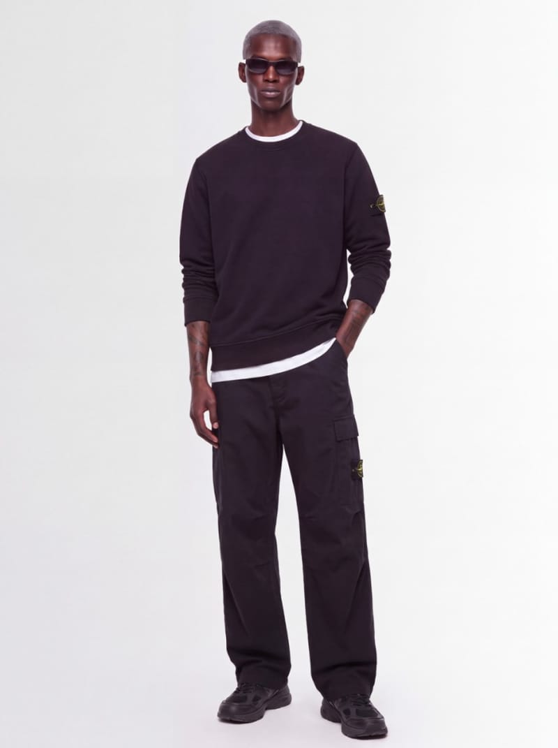 Stone Island - Cotton crewneck sweatshirt with badge